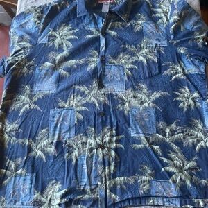 RJC Tropical Palm Tree Button-Up Shirt XXL made in Hawaii